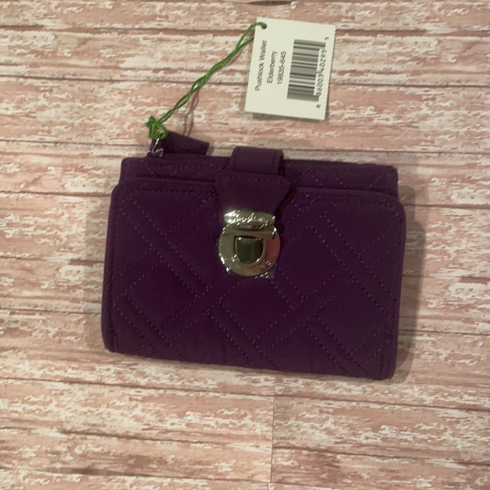 Vera Bradley Pushlock Wallet-Elderberry